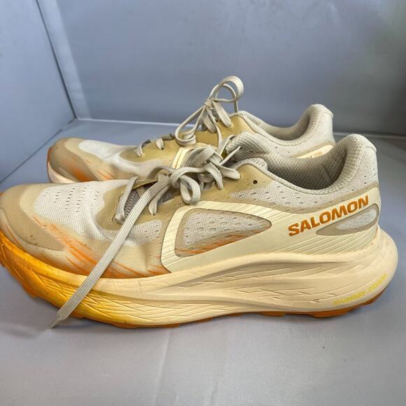 Salomon Glide Max TR Trail Running Shoes w10 Beige Orange - Picture 3 of 7
